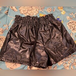 SHEIN Glossy Black Elastic Shorts